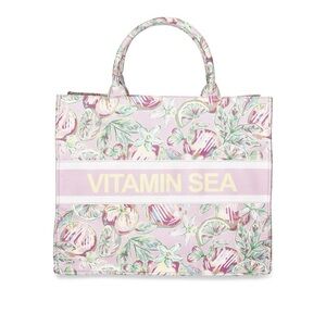 London Fog Women's Vitamin Sea Canvas Tote Bag, Pink, new with tag